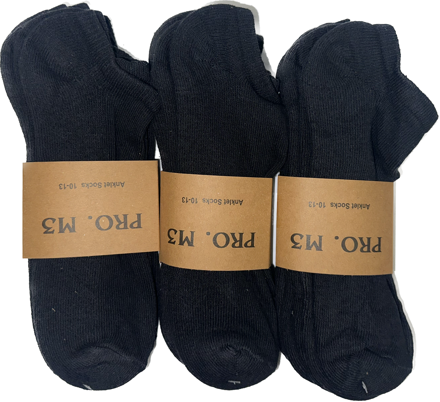 12 Pairs No Show Socks White & Black - Pro M3