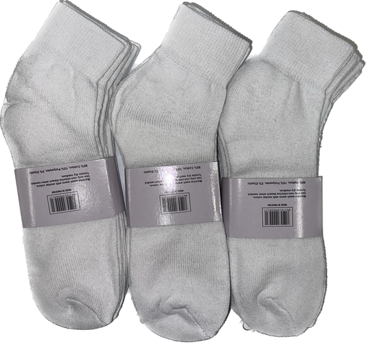 12 Pairs Ankle Socks White & Black - Pro M3