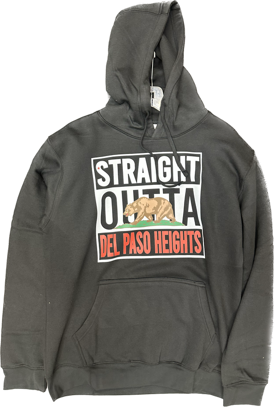 Printed Black Hoodie "Straight Outta Del Paso Heights"- Pro M3