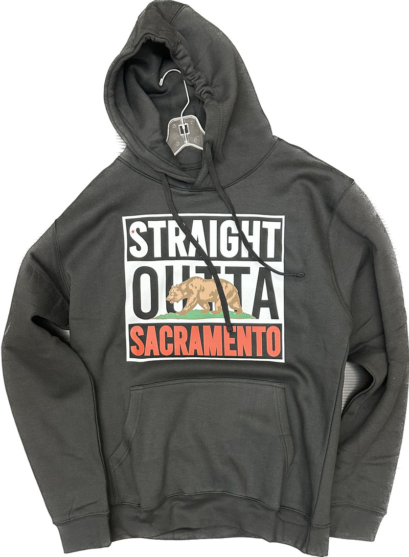 Printed Black Hoodie "Straight Outta Sacramento"- Pro M3